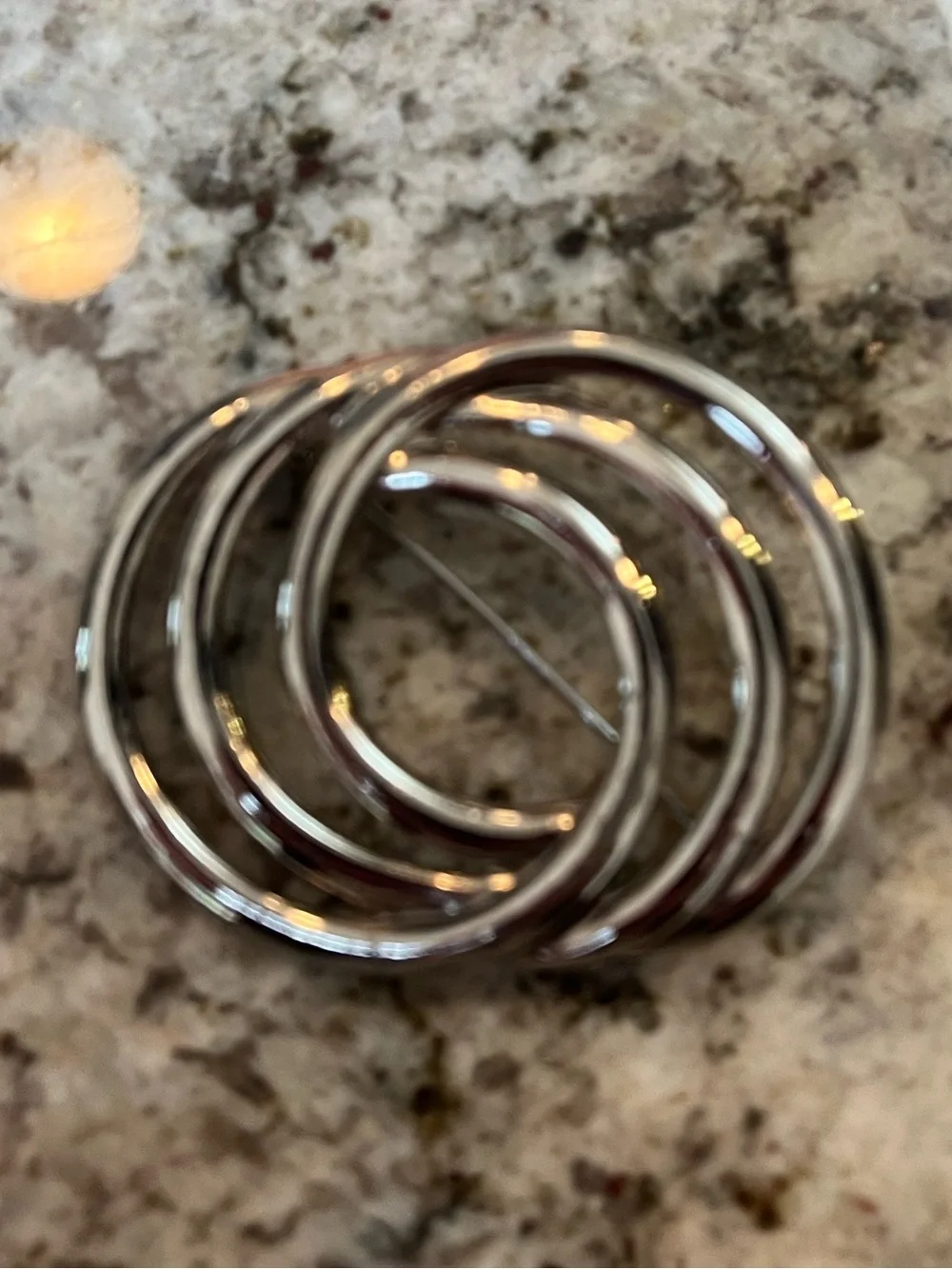 Silver Spiral Multi-Hoop Brooch